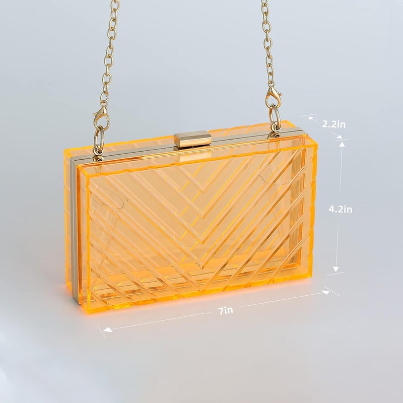 WJCD Clear Purses For Women Acrylic Clear Clutch Bag Stadium Approved - Image 2